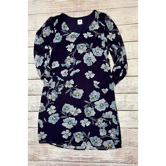 Cabi 4018 Ellery floral dress size S EUC purple side zip fully line side zip - Picture 6 of 12